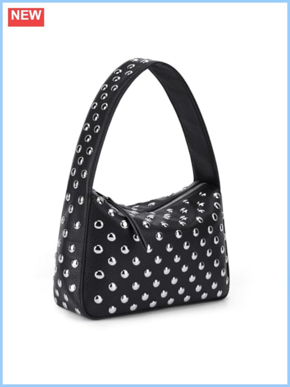 Studded Shoulder Bag Faux Leather Handmade Y2K Purse for Women
